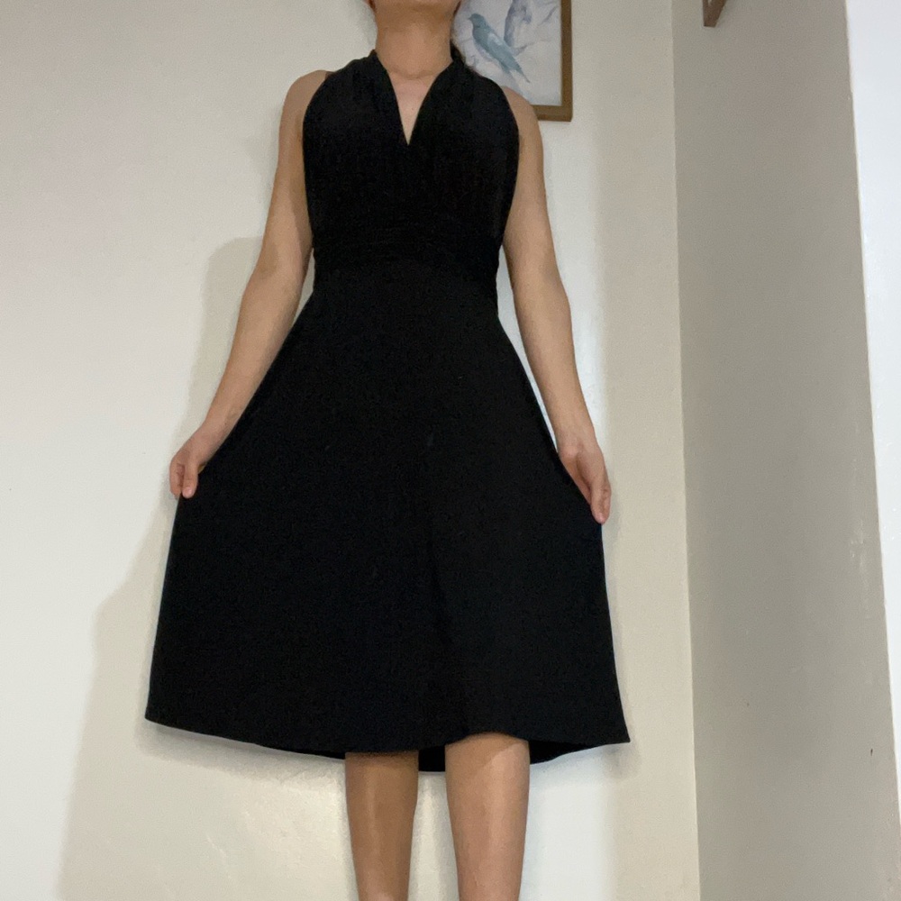 Evan Picone Black Backless Dress